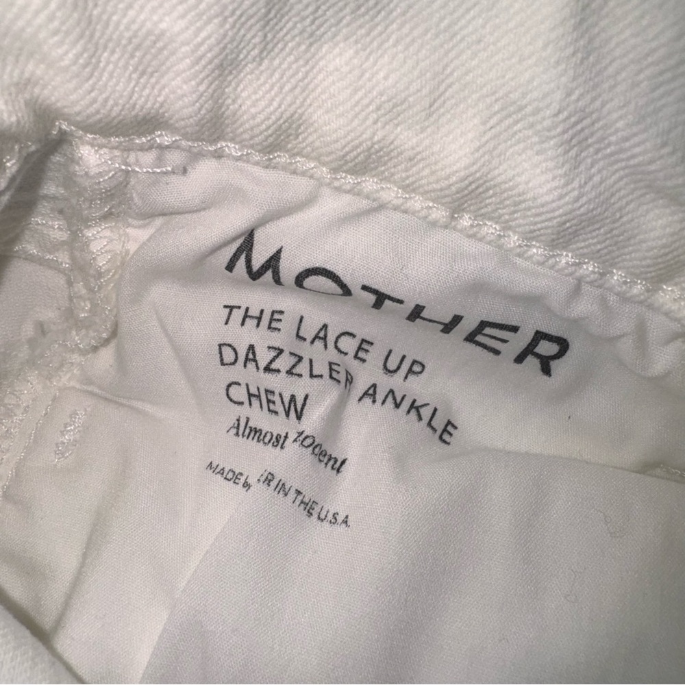 Mother Superior white lace up fly dazzler ankle chew high rise skinny jeans 25 - Picture 3 of 16